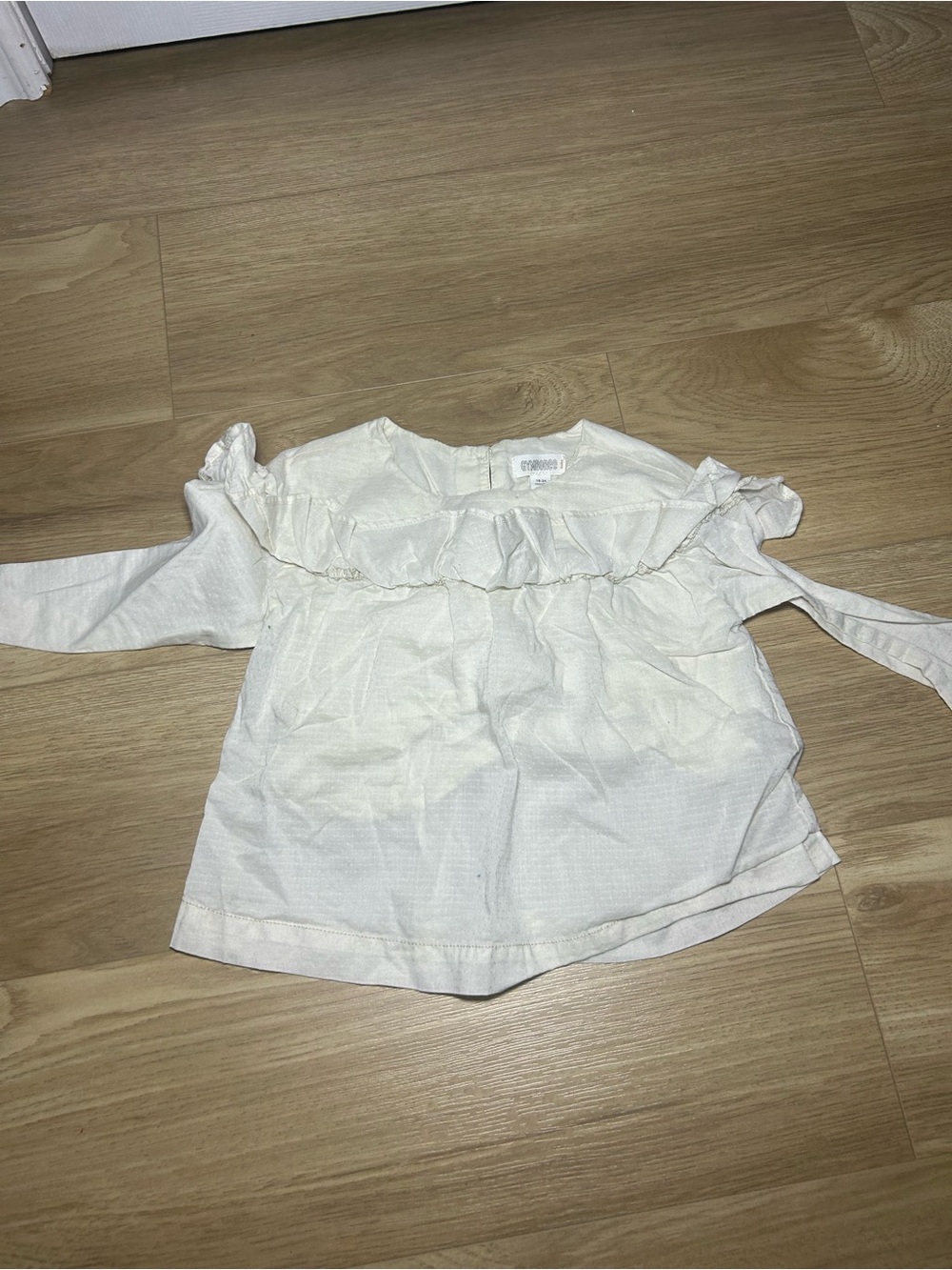 Gymboree Cream Ruffle Yoke Long-Sleeve Top